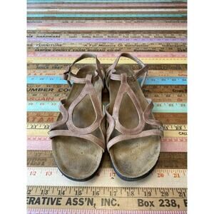 Naot Dorith Sandals Womens Sz 11 EU 42 Strappy Latte Brown Leather Classic